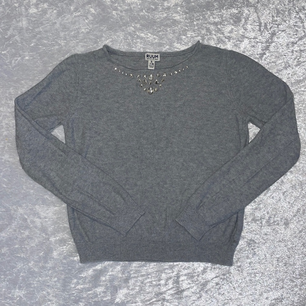 Ruum Rhinestone Cotton Sweater, Size S 7/8